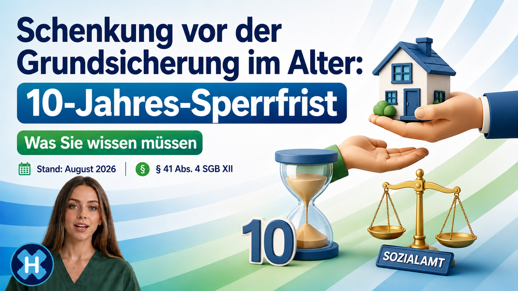 Schenkung vor der Grundsicherung im Alter: 10-Jahres-Sperrfrist - Stand August 2026, Sec 41 Abs. 4 SGB XII